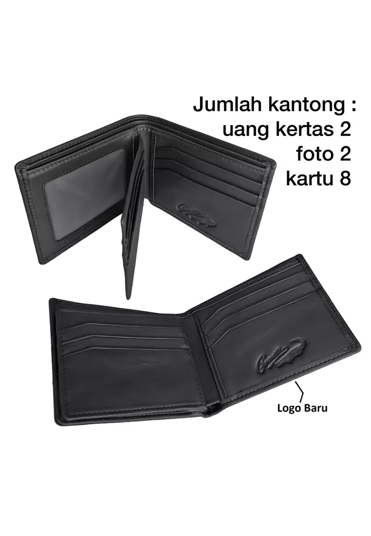Crocodile 886BY Dompet Tri-fold Wallet Leather Kulit Original - Hitam