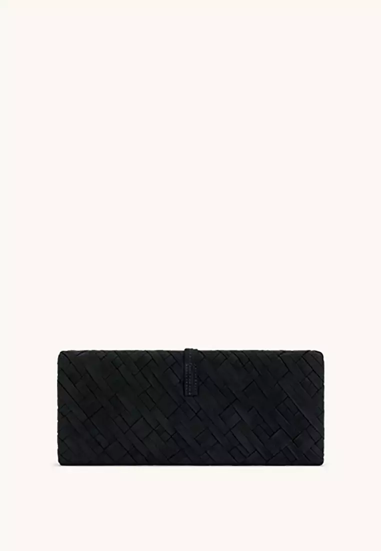 Zaria Woven Clutch - Black