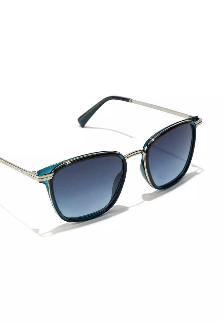 HAWKERS Navy Blue Denim INK Sunglasses for Men and Women, Unisex. UV400 Protection. Official Product designed in Spain