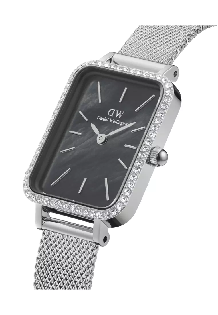 Quadro 20x26mm Bezel Mesh Black MOP Silver - DW Women's watch casual fashion Ladies Female Watch for women Stainless steel