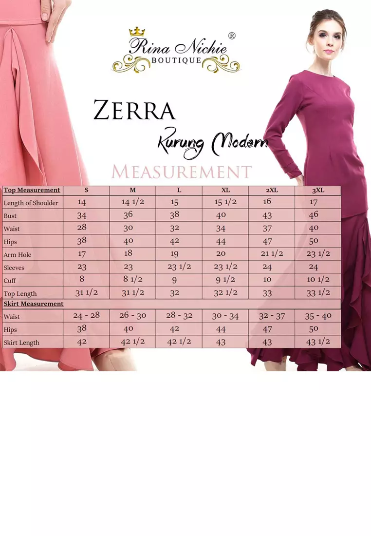 Zerra Kurung Modern Ruffle Skirt in Dark Brown
