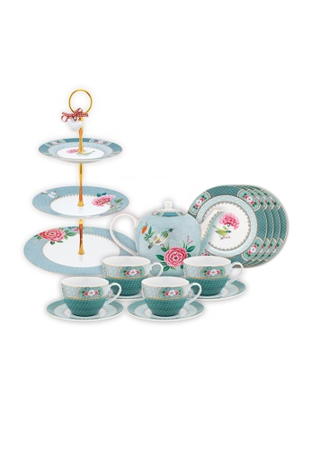PIP STUDIO HOME white and green and blue Blushing Birds - Blue - Afternoon Tea Set for 4 B4A1FHLE587EF9GS_1