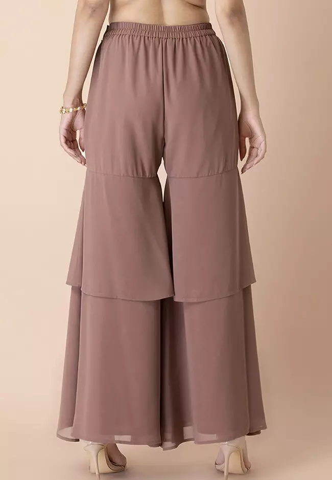 Indibelle Cotton Flared Sharara Pants (Black) main image 0