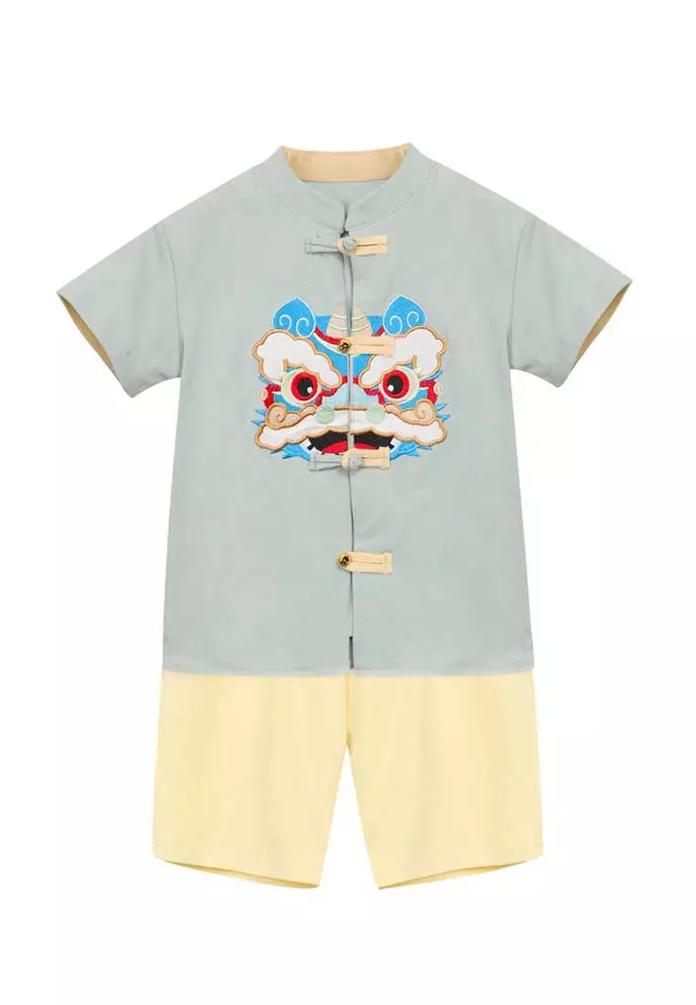 Buy Little Kooma Baby Kids Boys Green Cheongsam Set Dancing Lion Top N  Shorts Cny Chinese New Year Outfit 2023 Online | Zalora Philippines