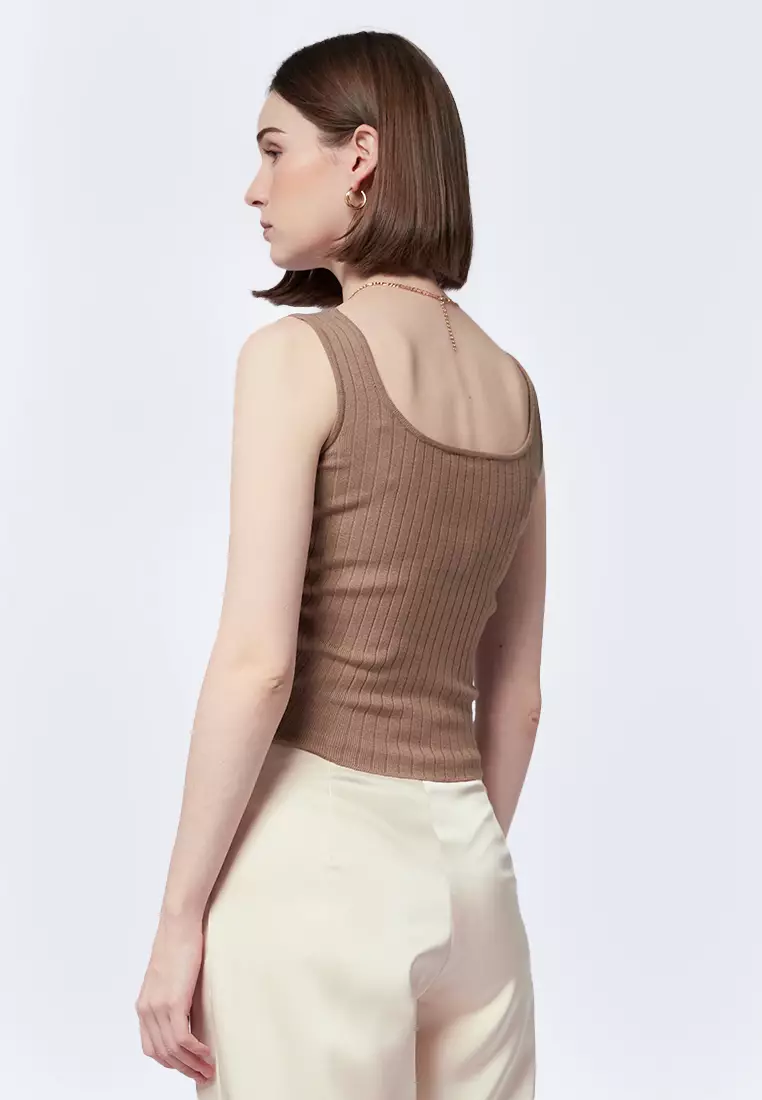 Scoop Neck Knit Tanktop