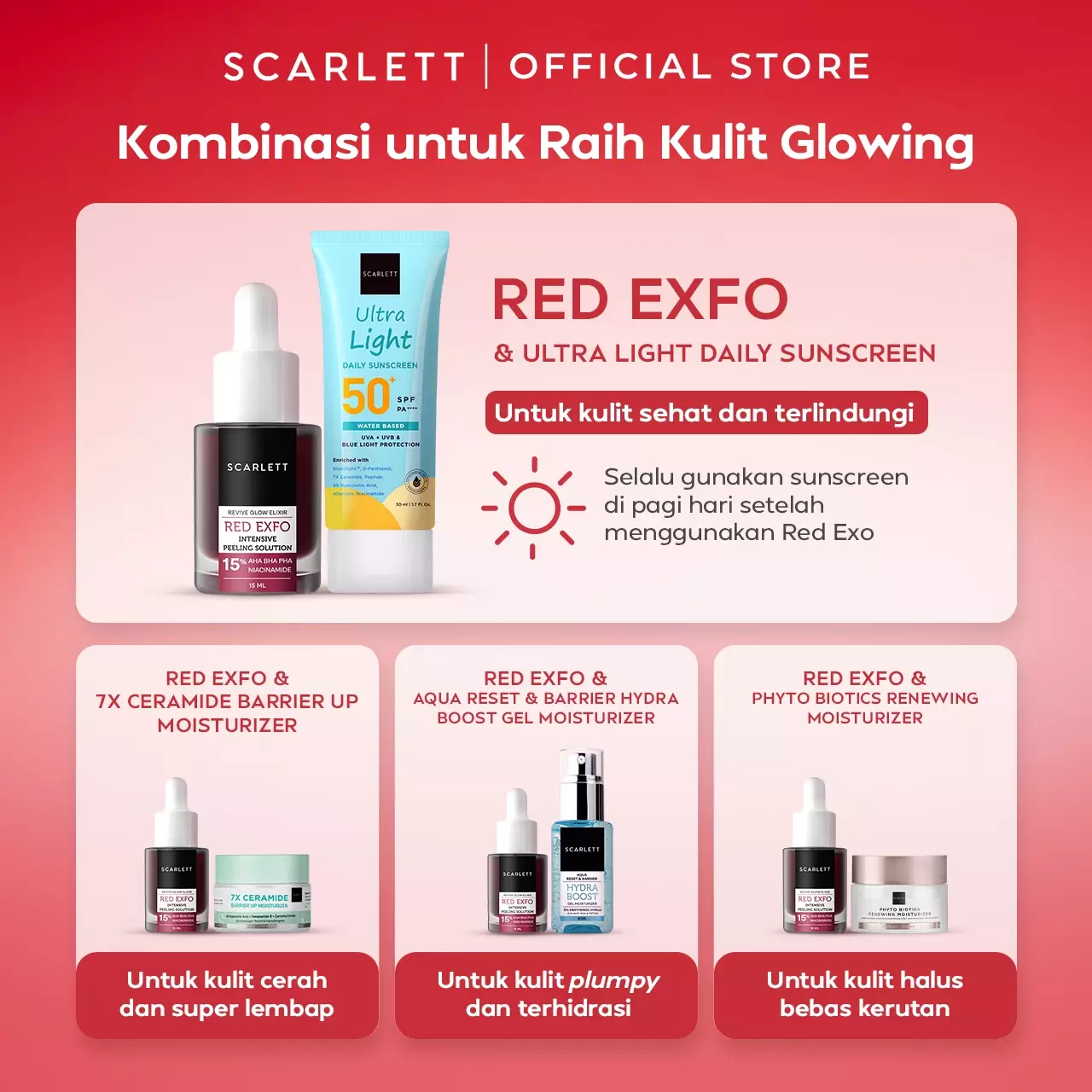 Scarlett Whitening Revive Glow Elixir Red Exfo Intensive Peeling Solution