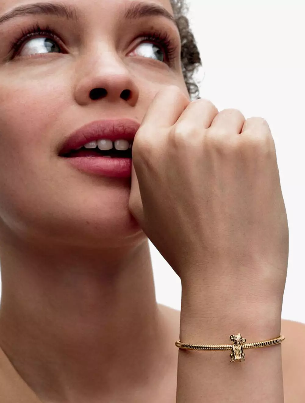 Disney The Lion King Simba 14k gold-plated charm with black and pink enamel