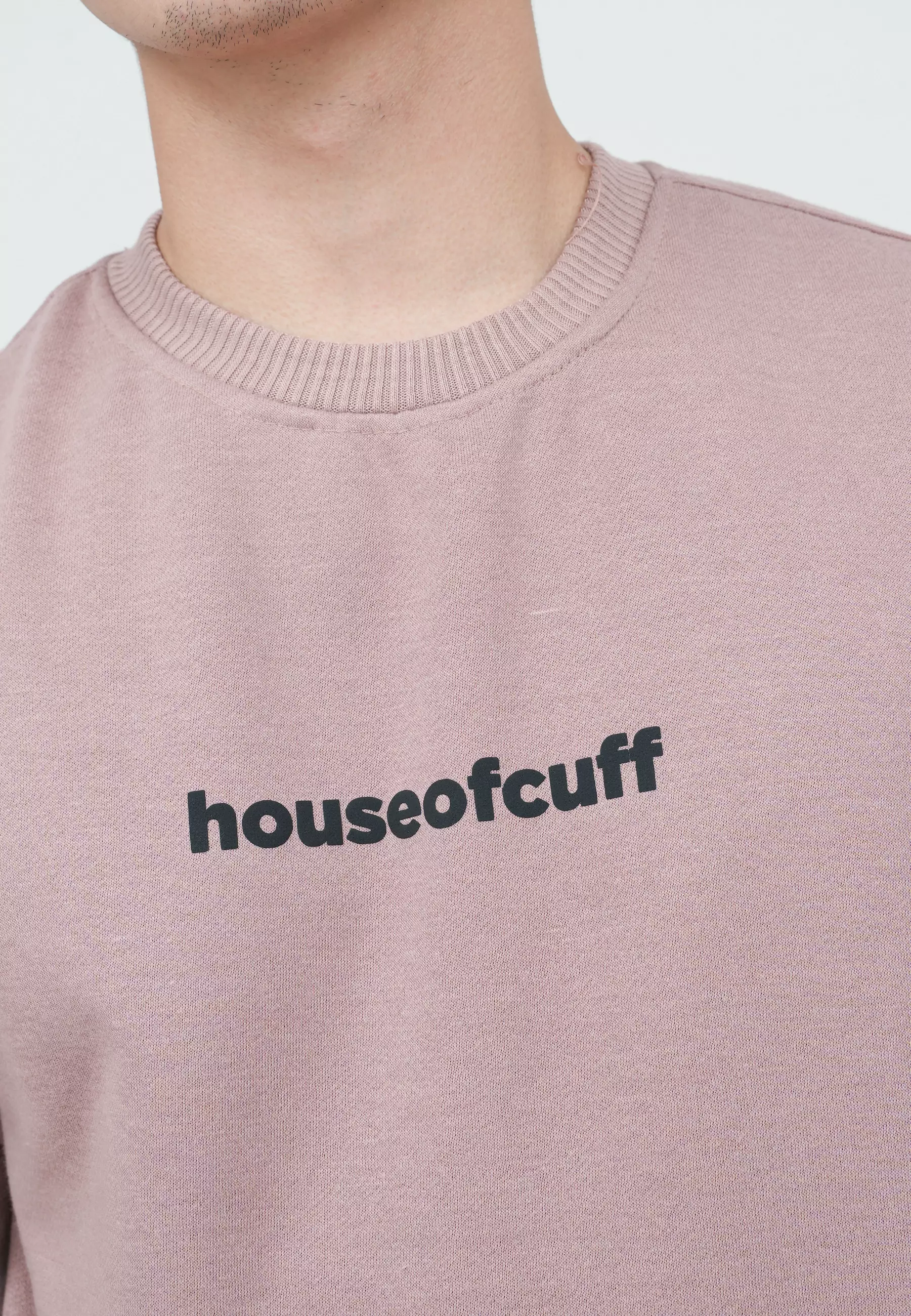 Sweater Basic Lengan Panjang Baju Sweater Tebal Kata Merah Muda