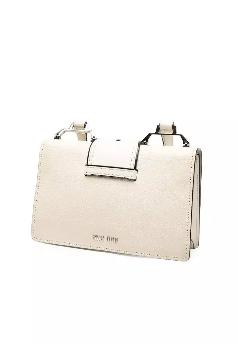 Pre-Loved Miu Miu Goatskin Madras Soft Calf Crystal Embellished Crossbody