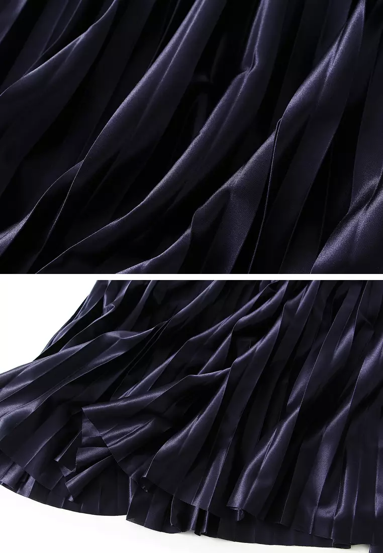 高腰亮面百褶裙 AF-6623