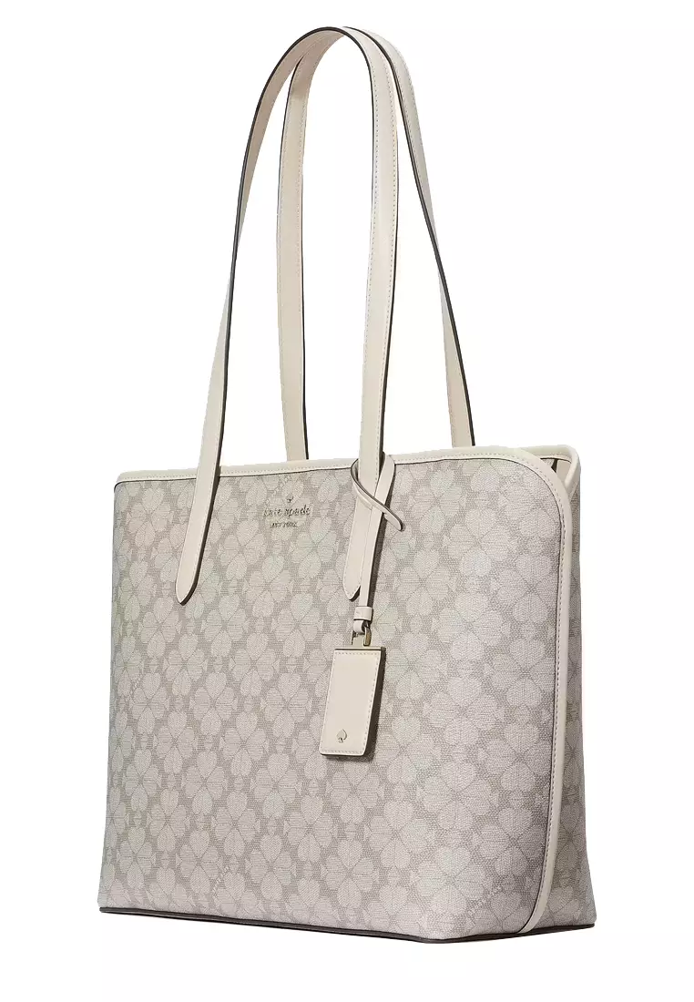 Signature Spade Flower Large Tote in Dark Mushroom Cap Multi KG086