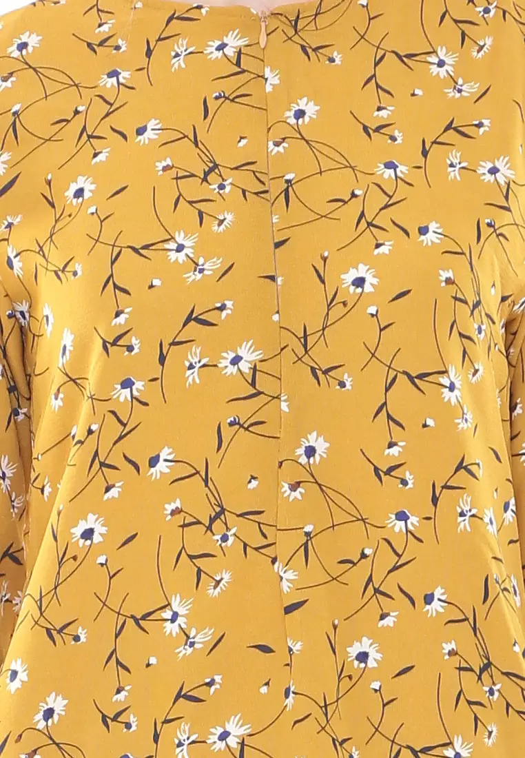 Rina Printed Kurung Gold Flower