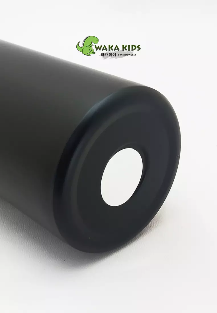 Wakakids Termos Coffee & Tea Stainless Steel Tumbler Mug Simple Polos Free Sedotan 600ml K4039 Venrc Hitam