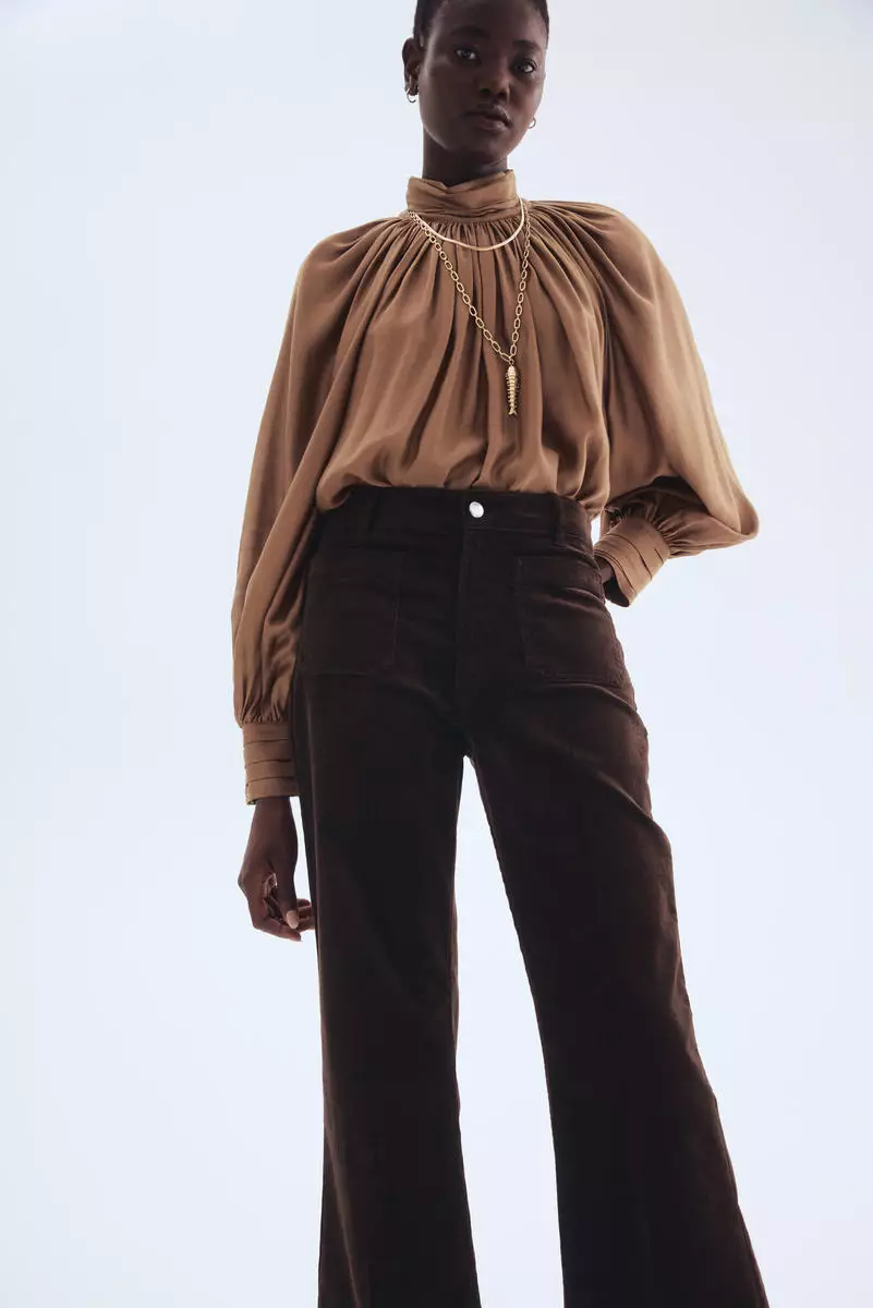 Flared corduroy trousers