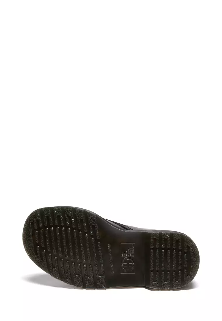 1460 LACELESS Smooth Leather Slip On Black Boots - Men