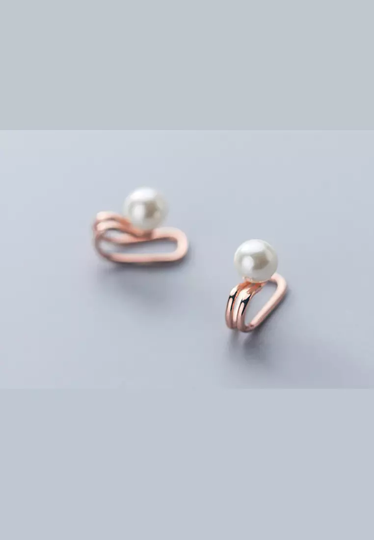 925 Silver Faux Pearl Ear Cuff JW AR-G1717