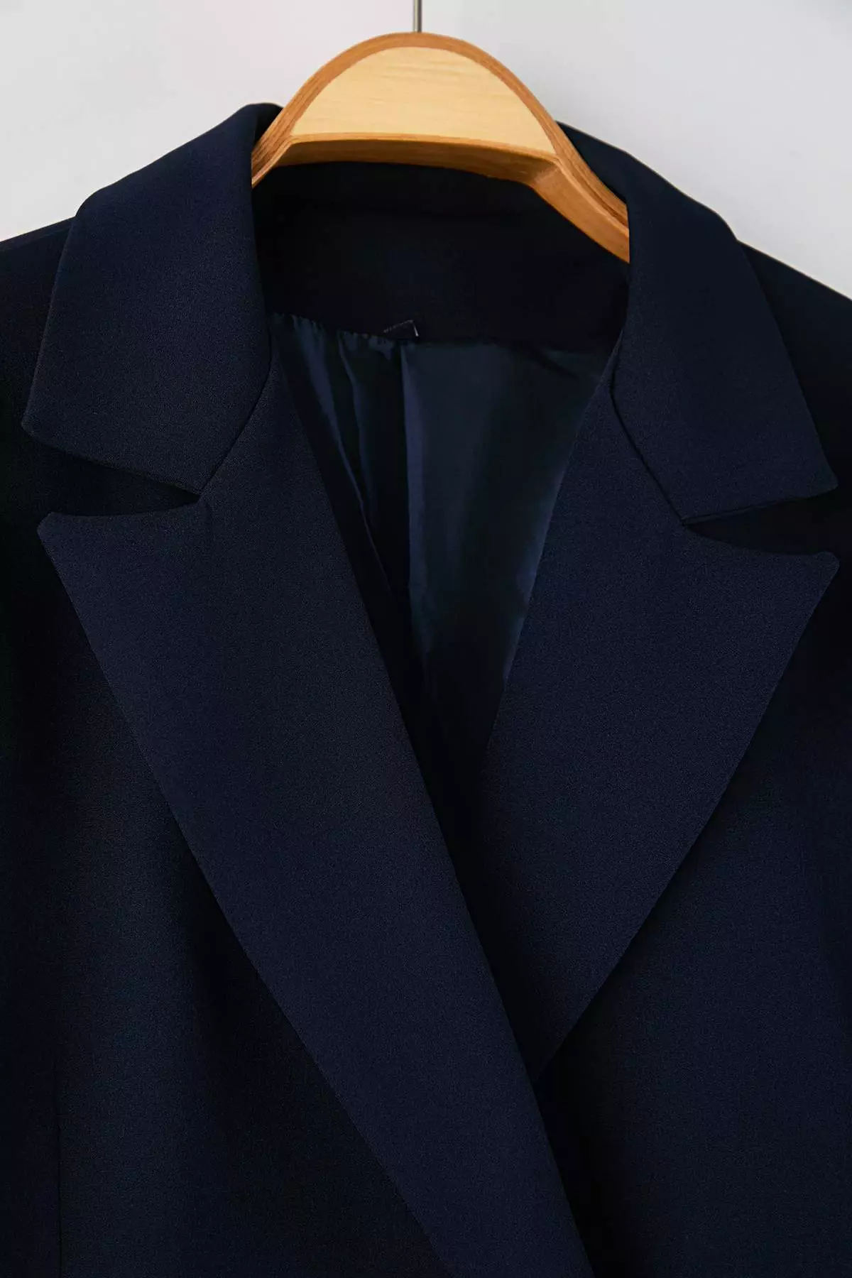 Navy Blue Regular Lined Double Breasted Closure Woven Plus Size Blazer Jacket Tbbaw25Ag00022
