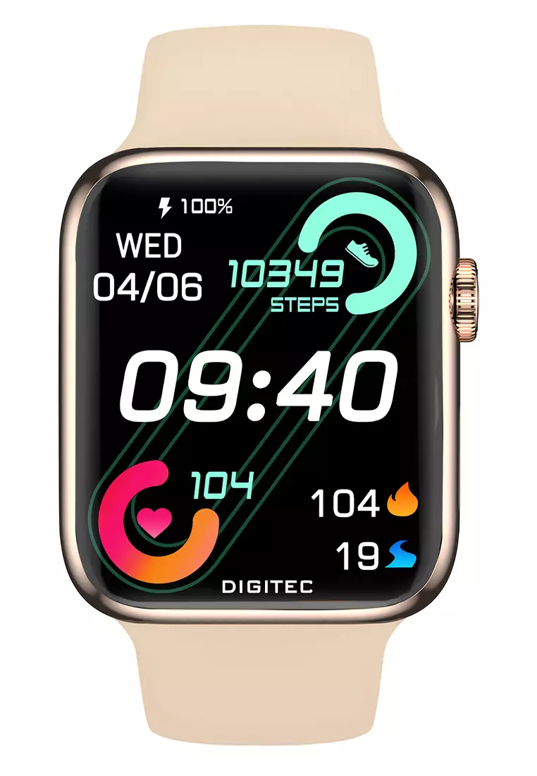 Digitec VISION MINI - Smartwatch - Jam Tangan Pintar Wanita - Rosegold - Rubber Strap
