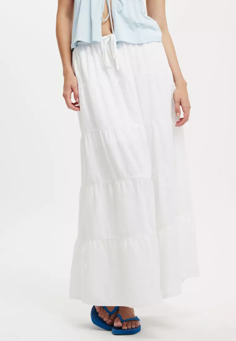 Cotton Holi Tiered Maxi Skirt