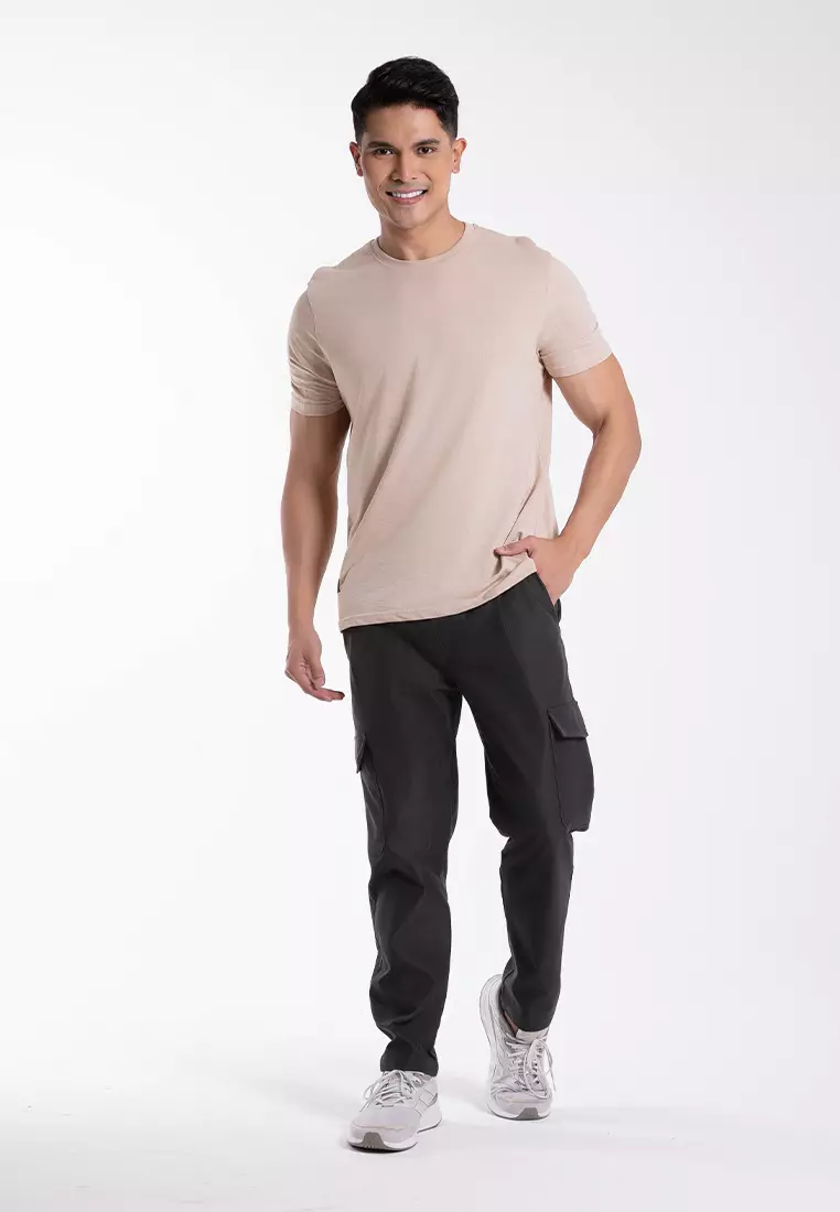 Forest Elastic Waist Trousers Cargo Long Pants Men | Seluar Panjang Lelaki - 10791-03DkGrey