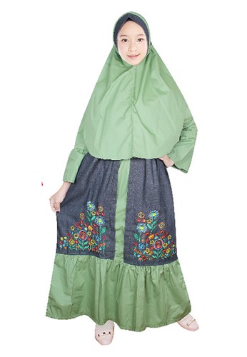 Jual Fayrany Fayrany Baju Gamis Anak Denim Fgd 014 Warna Hijau Original Zalora Indonesia
