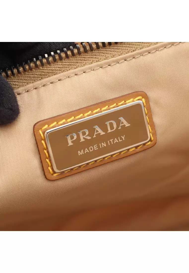 Pre-Loved Prada Trolley Carry Bag Boston bag carry case suitcase Nylon beige 2WAY