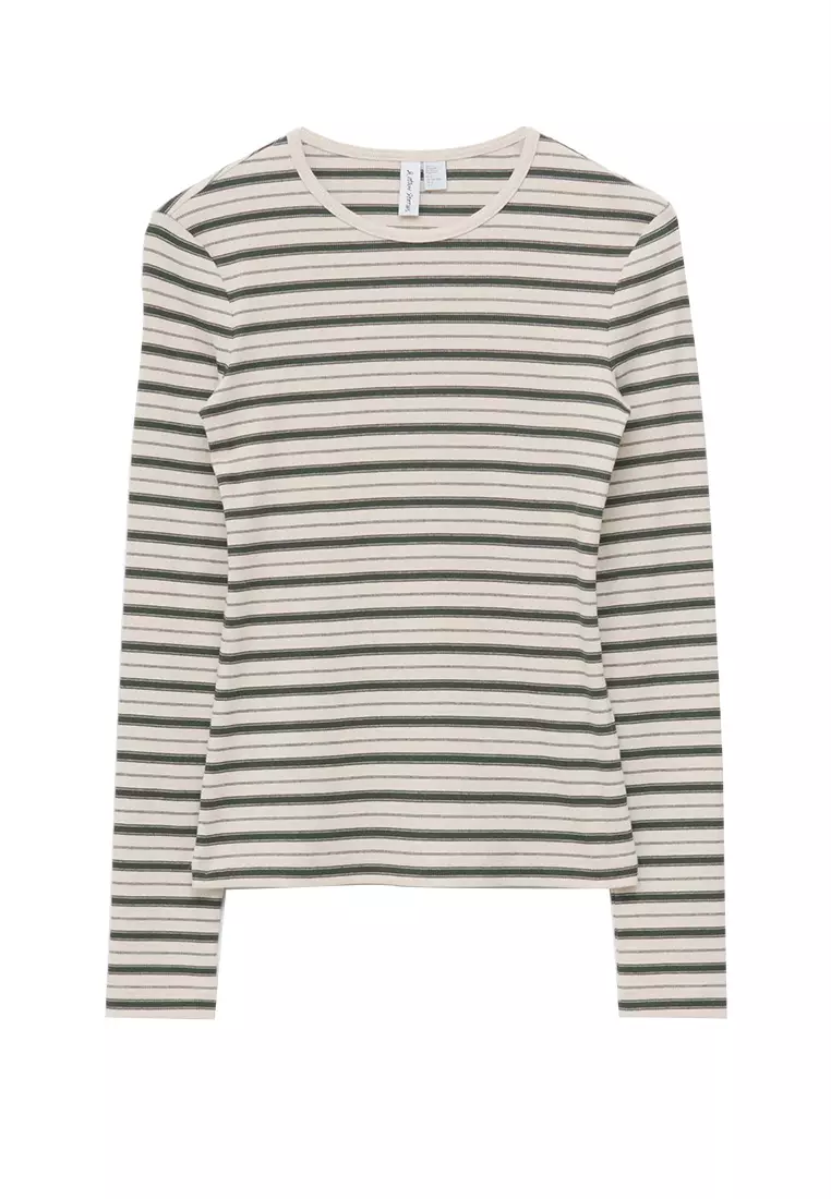 Ribbed Long-Sleeve Top