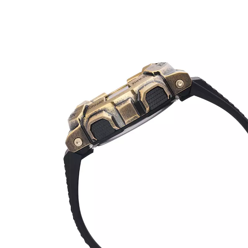 Jam Tangan Pria Casio G-Shock GM-110VG-1A9DR Steam Punk Digital Analog Dial Black Resin Band