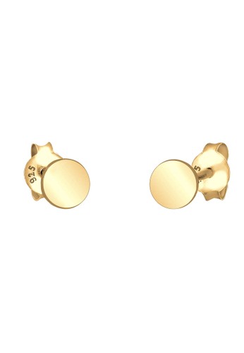 基本款圓形鍍金 925esprit暢貨中心 純銀耳環, 飾品配件, 耳釘