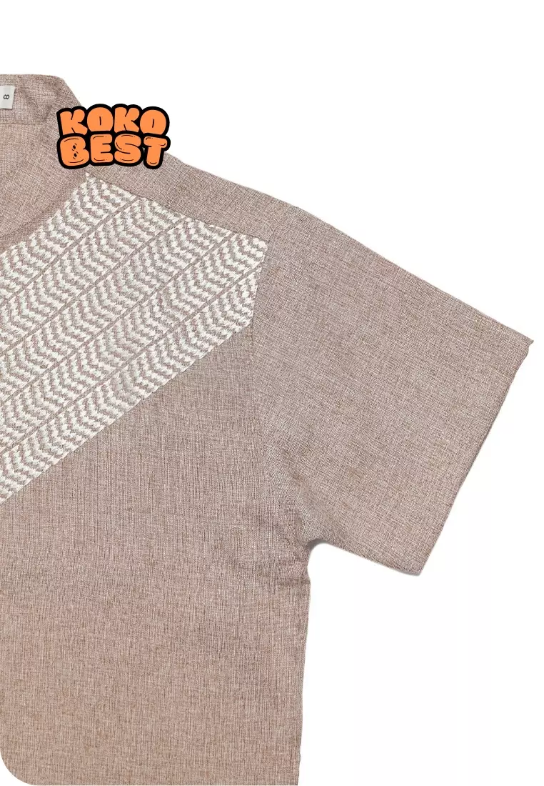 Baju Koko Lengan Pendek Best Arrow Coklat