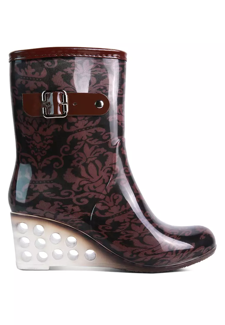 Clear outlet wedge booties