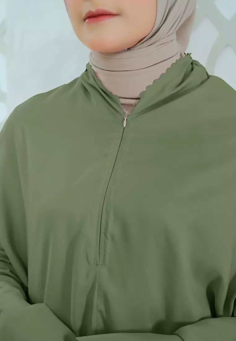 Zelena - Mukena Basic Sabira Lasercut 2in1 Prayer Set - Dewasa