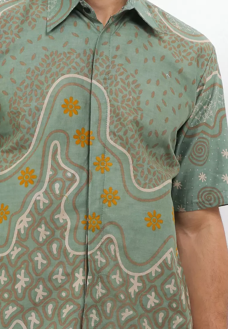 Tamara Kemeja Batik Premium Pria Casual Modern Lengan Pendek