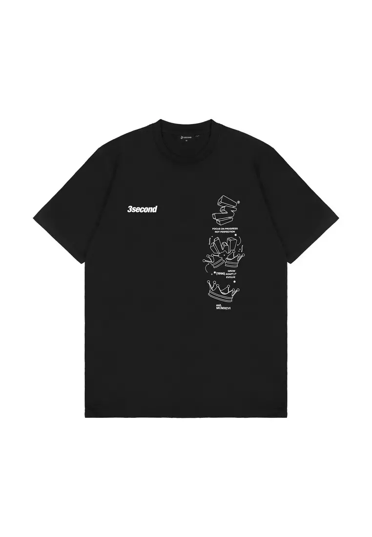 3Second Men's T-Shirt Short Sleeve Regular Fit Cotton King C081025