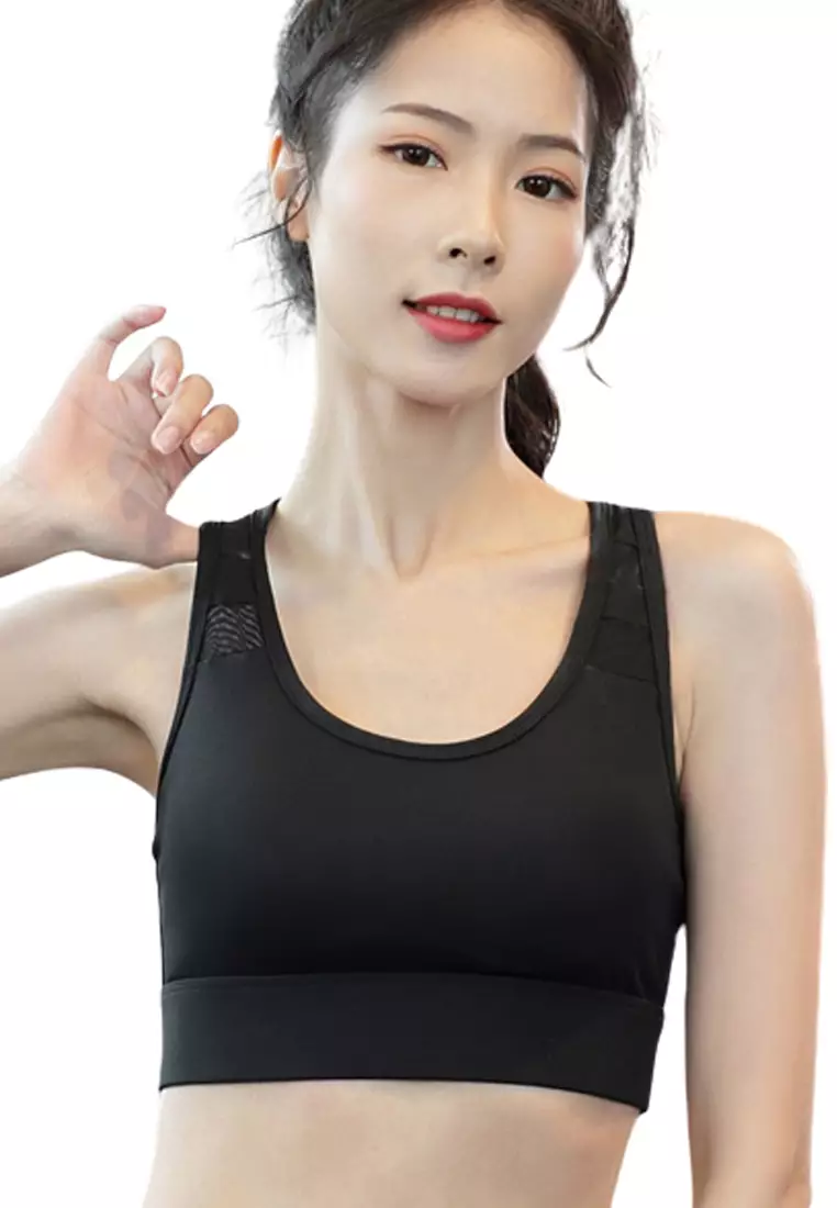 Buy LYCKA BMY3014 Korean Style Lady Shockproof Sport Bra Black in