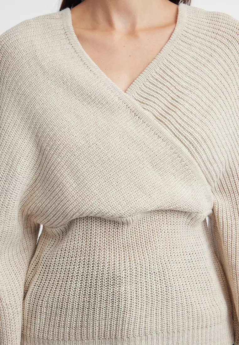 Lace Garnished Knitwear Sweater