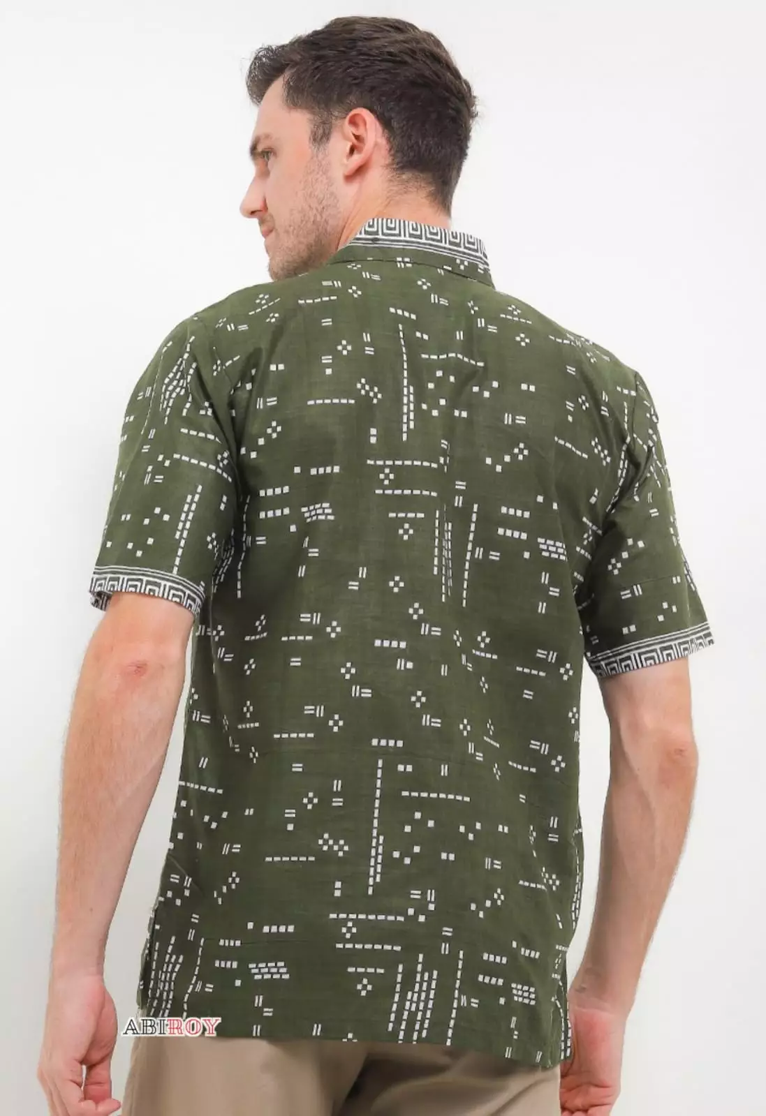 Retashima Army Kemeja Batik Pria Premium Slimfit Lengan Pendek NLN