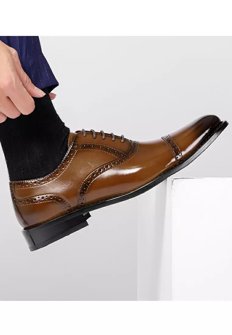 Brogue Leather Cap Toe Business Shoes MK5011-4