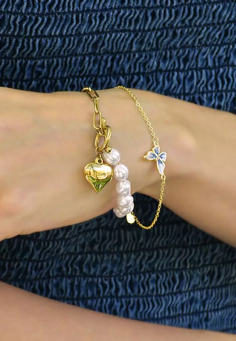 Alice Butterfly Gold Stainless Steel Bracelet