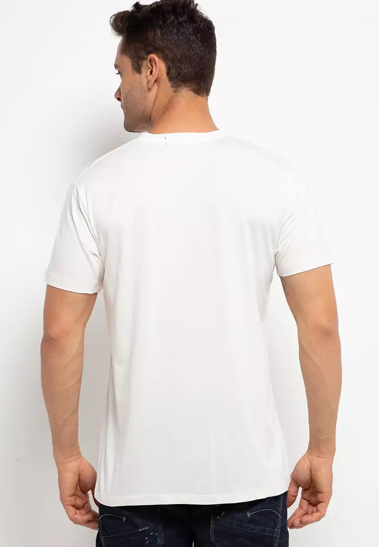 MTH71 Third Day Katakana Thin Line Ver White Kaos Pria