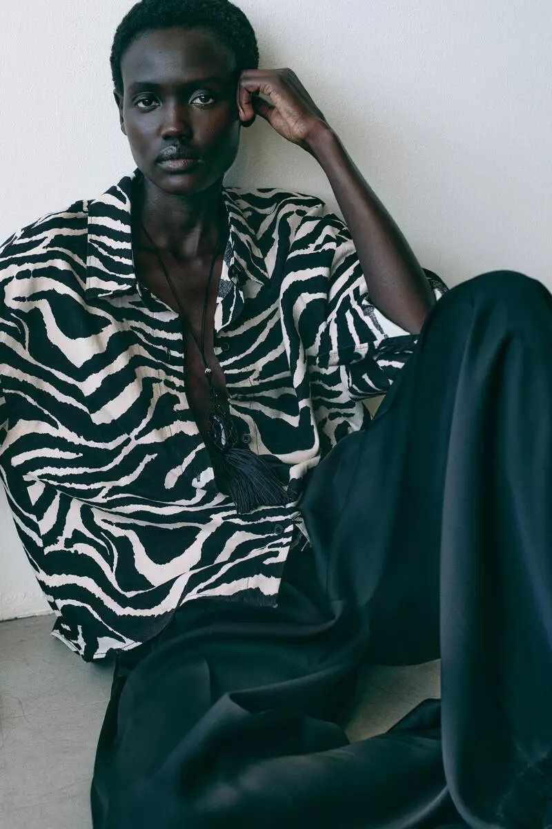 Linen-blend shirt
