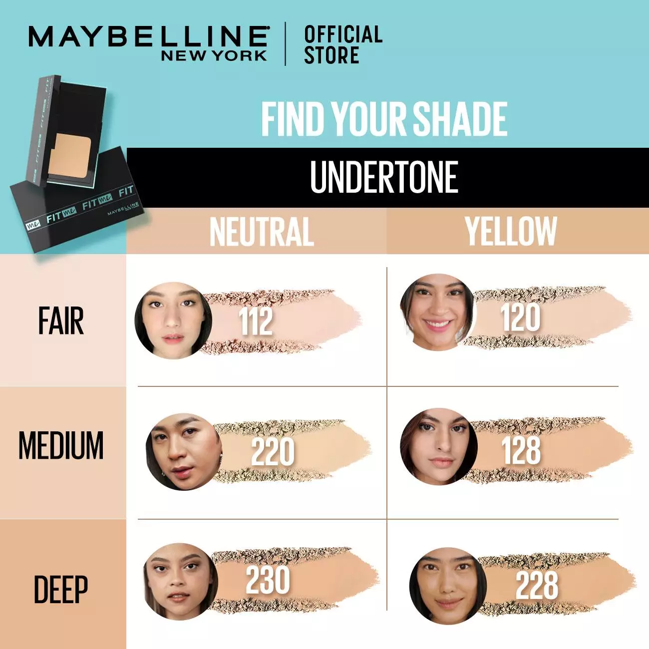 Maybelline Fit Me Matte and Poreless 24HR Oil Control Powder Foundation - 128