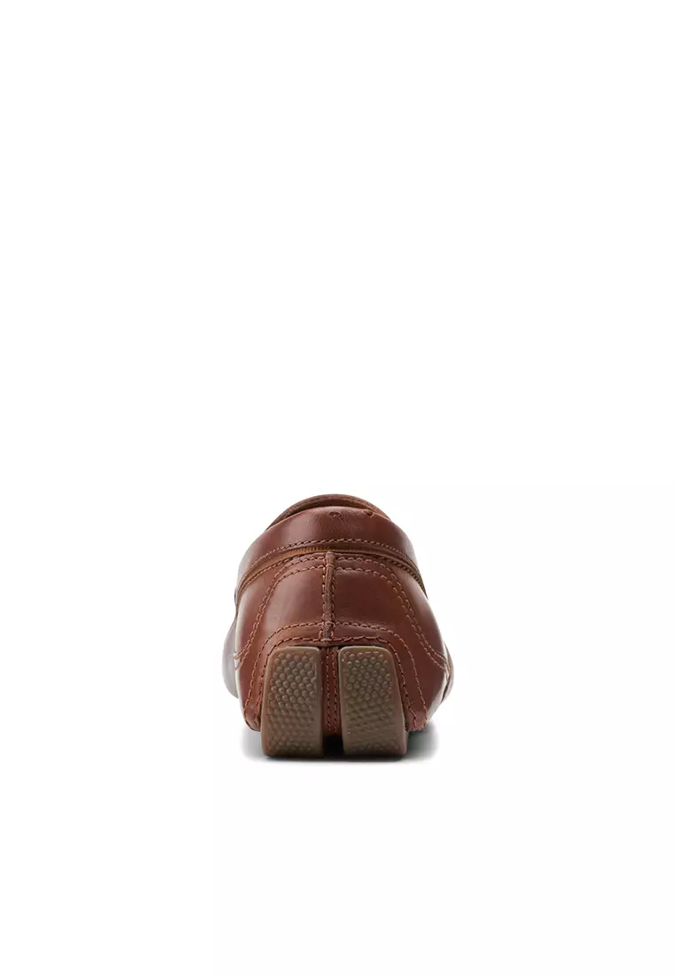 Markman Plain Dark Tan Leather Mens Casual Shoes
