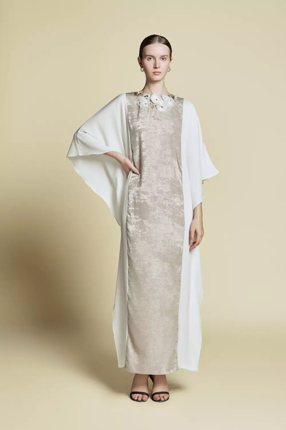 DEMURE&CO - Aliyna Prive’ Cape Sleeve Kaftan in Cotton
