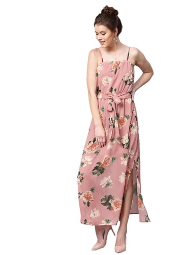 SASSAFRAS pink Baked Pink Floral Belted Maxi CB4B5AA00924AAGS_1
