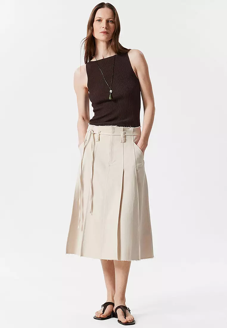 Pleated Midi Skirt