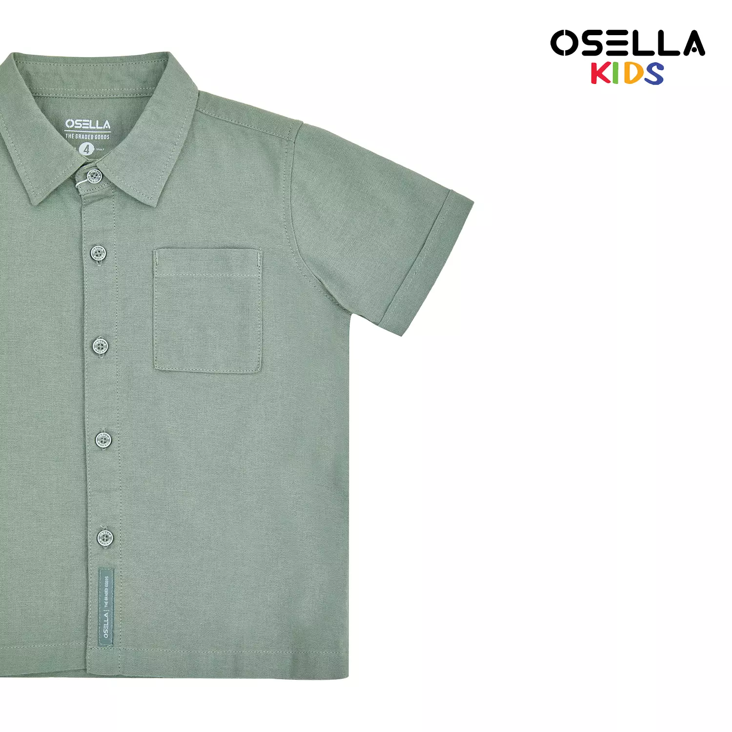 [NEW] Osella Linen Look Short Sleeve Shirt 2232500298 | Atasan Kemeja Anak Laki Laki Kerah Reguler