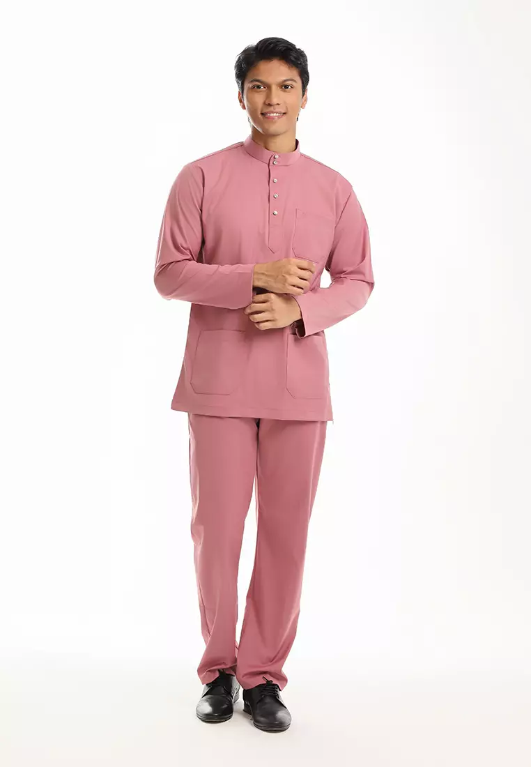 Forest x Hatta Dolmat Baju Melayu Cekak Musang Dewasa - BM24104-59LotusPink