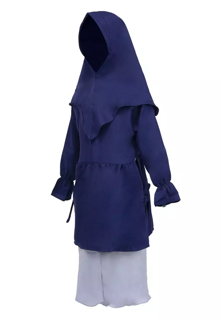 Jourell Setelan Gamis Anak Wanita Motif Polos Kids One Set Material Moscrepe ORIGINAL - Navy