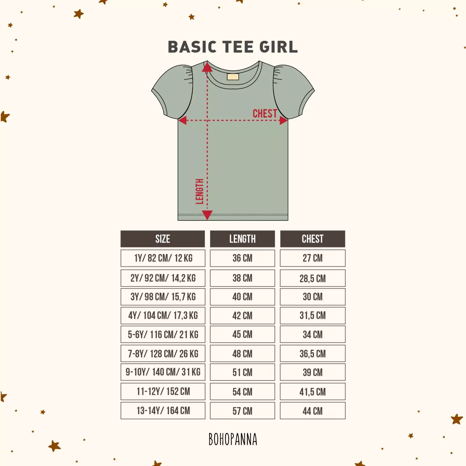BOHOPANNA - BASIC TEE GIRL - Atasan Anak Perempuan